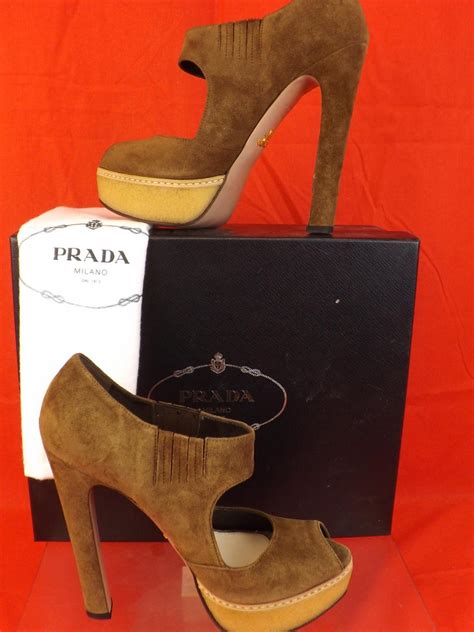 prada 85 suede sandals|Prada heels platform.